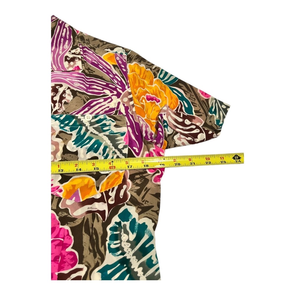 Christian Dior Floral Silk Button-Up Shirt‎ Women's Size 4 - Picture 11 of 15